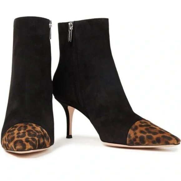 Gianvito Rossi Shoes - Gianvito Rossi Lucy 70 ankle boot in Suede and animal print Size EU 37, US 7